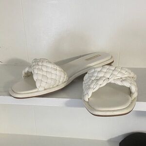 Aldo White Braided Slide Sandals